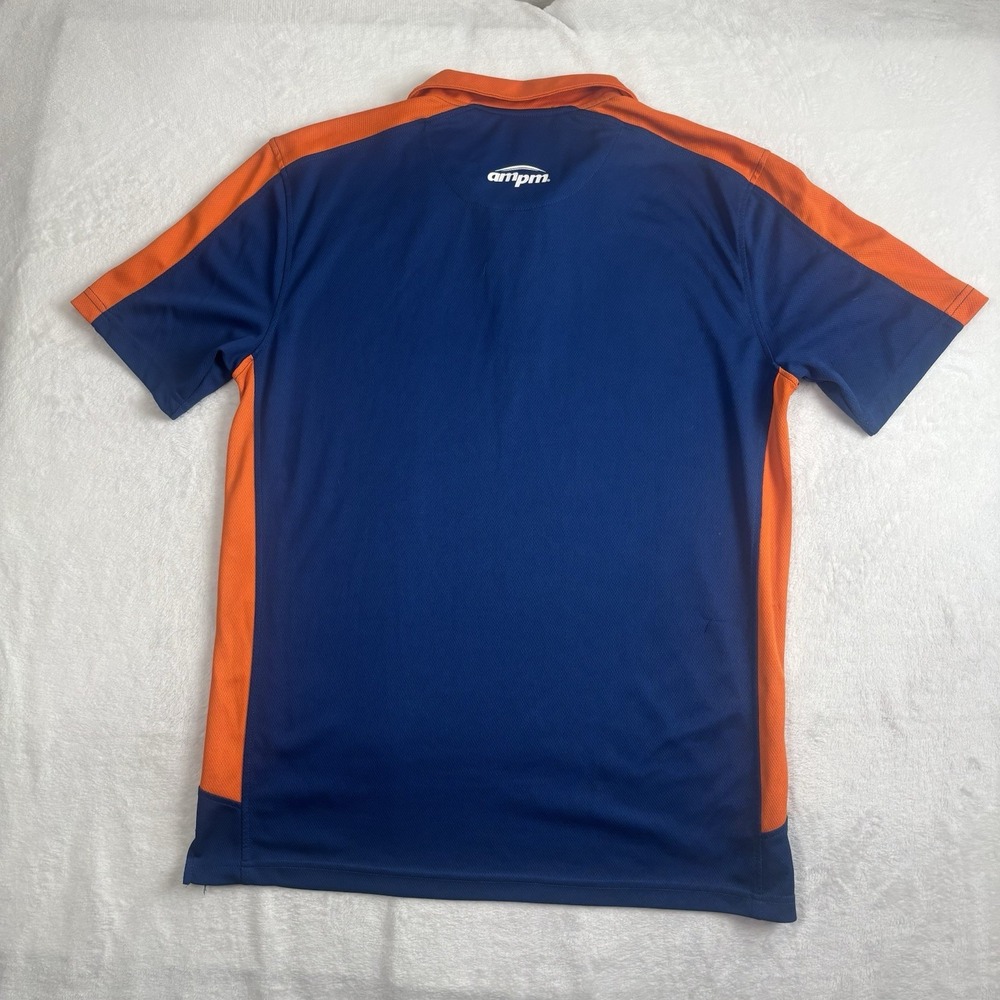 AMPM Blue Orange Short Sleeve Collared Employee Shirt Men's Large - Picture 6 of 11